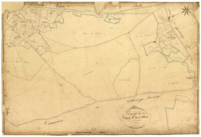 Fleury-sur-Loire, cadastre ancien : plan parcellaire de la section C dite de Villard, feuille 3
