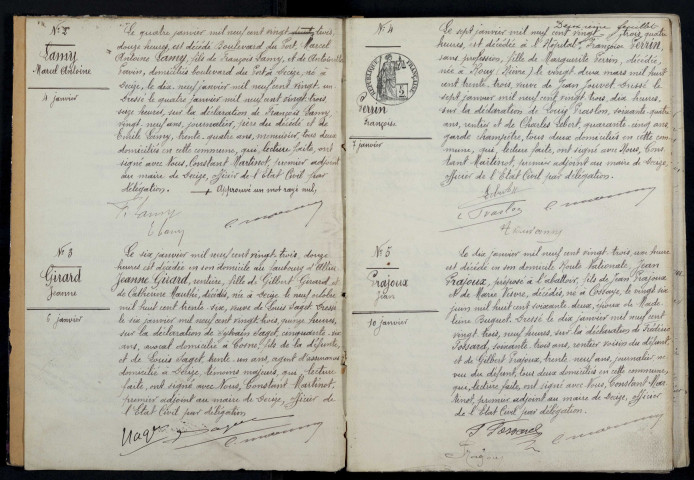 Decize : actes d'état civil (décès).