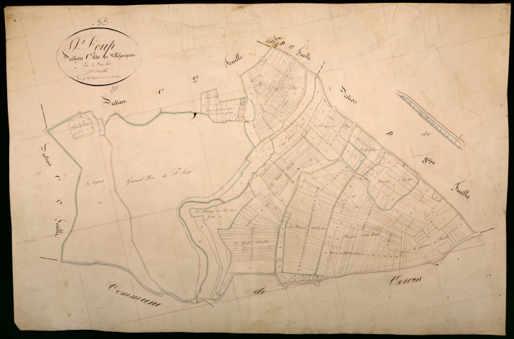 Saint-Loup, cadastre ancien : plan parcellaire de la section C dite de Villefargeau, feuille 3