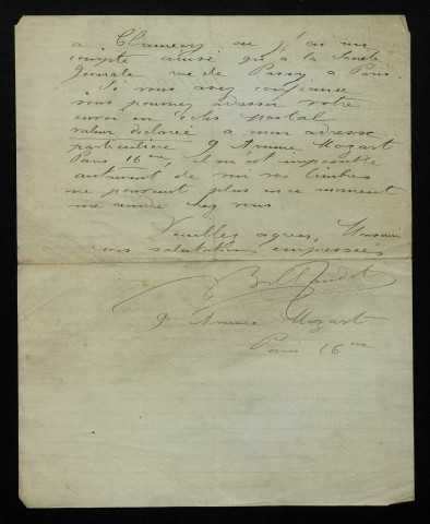 BILLAUDOT (L.), fabricant d'instruments de musique à Paris : 6 lettres.