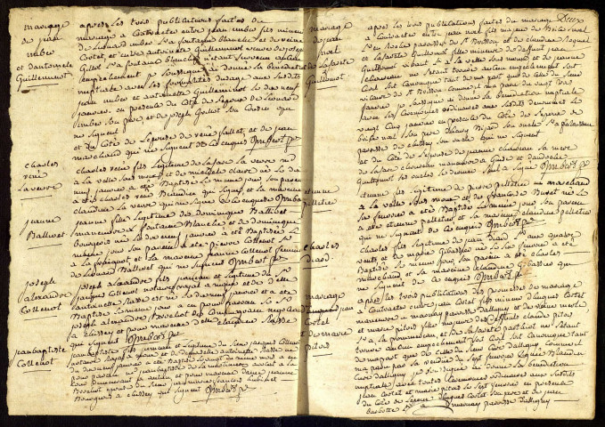 Moux-en-Morvan : registres paroissiaux.