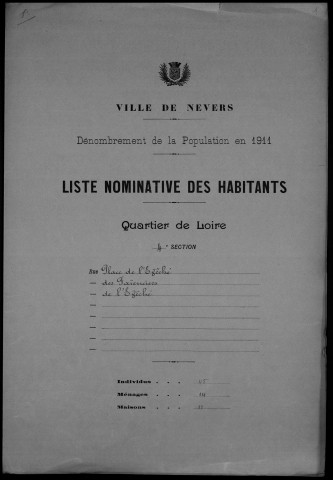 Nevers, Quartier de Loire, 4e section : recensement de 1911