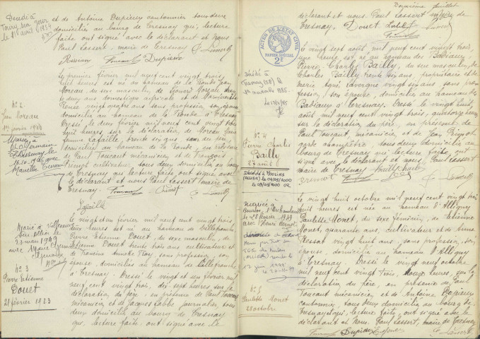 Tresnay : actes d'état civil.