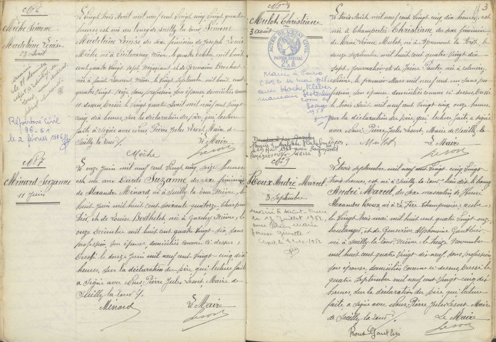 Suilly-la-Tour : actes d'état civil.