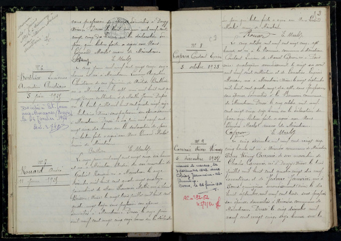 Menestreau : actes d'état civil.