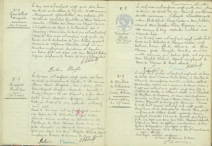 Varennes-lès-Nevers : actes d'état civil (décès).