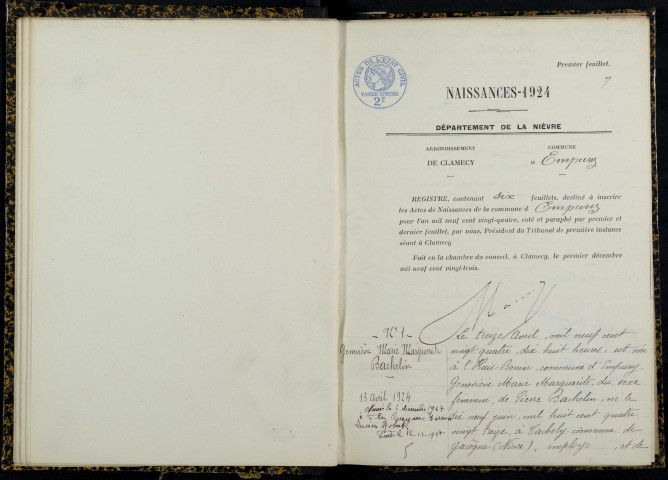 Empury : actes d'état civil.