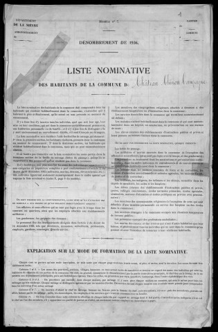 Château-Chinon Campagne : recensement de 1936