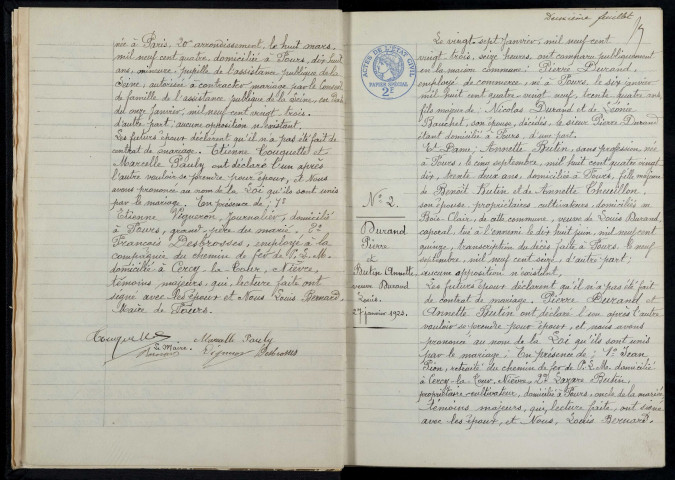 Fours : actes d'état civil.