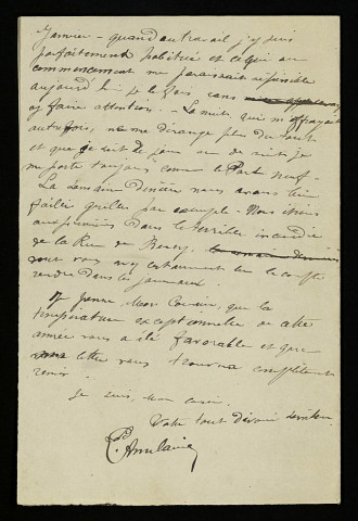 AMELAINE (Pierre), à Paris (décédé en 1916) : 20 lettres.