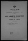 Nevers, Quartier de la Barre, 8e section : recensement de 1911