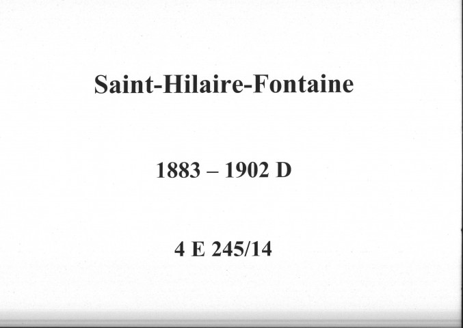 Saint-Hilaire-Fontaine : actes d'état civil (décès).