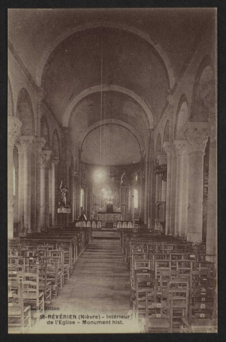 SAINT-REVERIEN (Nièvre) – Intérieur de l’Église – Monument historique.