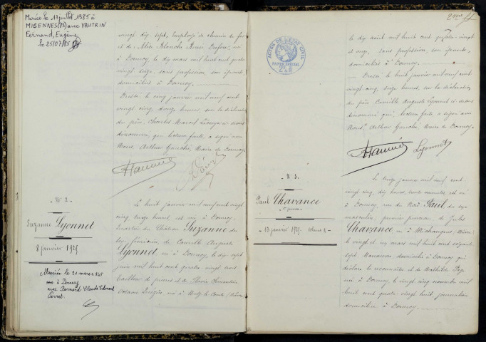 Dornecy : actes d'état civil.