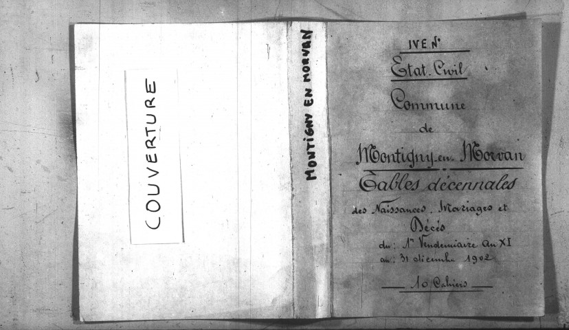 Montigny-en-Morvan : tables décennales.