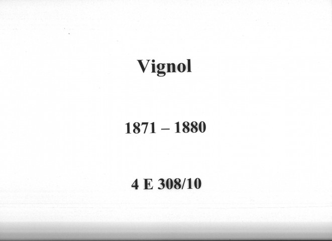 Vignol : actes d'état civil.