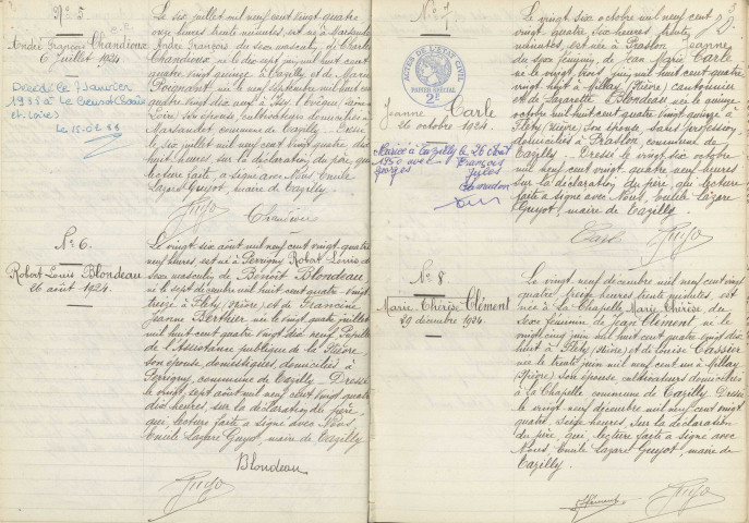 Tazilly : actes d'état civil.