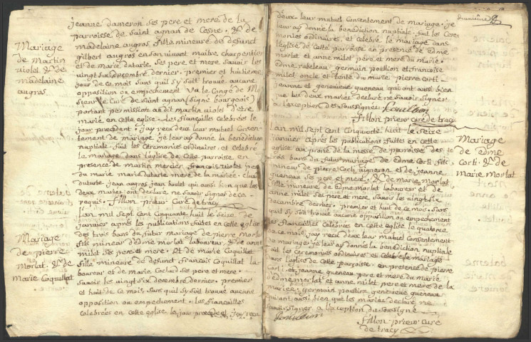 Tracy-sur-Loire : registres paroissiaux.