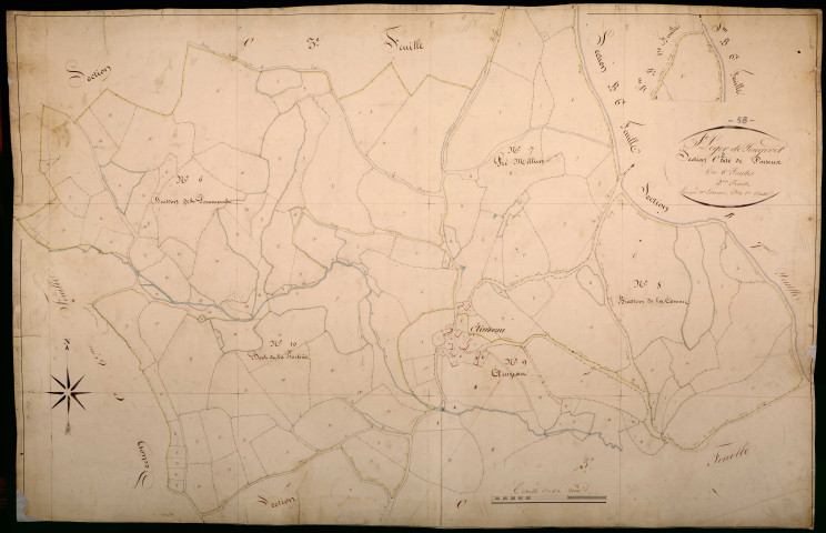 Saint-Léger-de-Fougeret, cadastre ancien : plan parcellaire de la section C dite de Poiseux, feuille 2