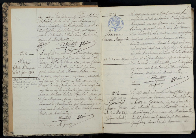 Montreuillon : actes d'état civil.