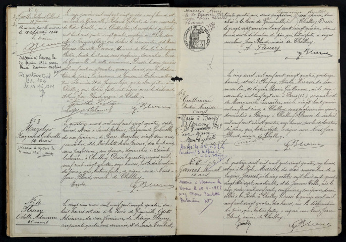 Challuy : actes d'état civil.