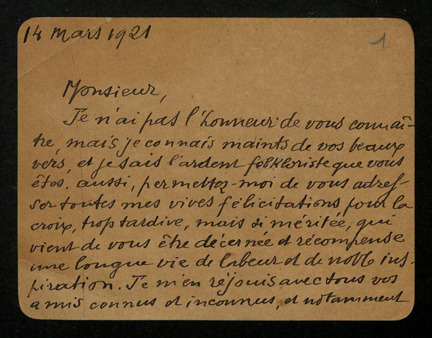 REISER (Auguste), dit Léon Quénéhen, poète : 1 lettre.