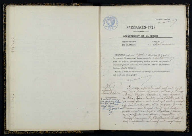 Challement : actes d'état civil.