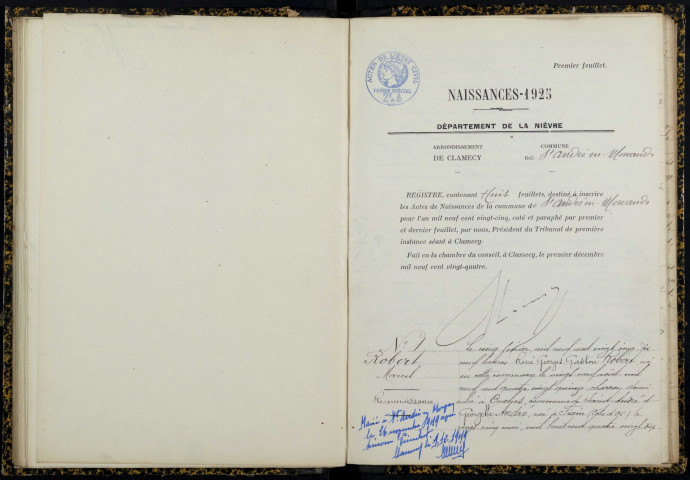 Saint-André-en-Morvan : actes d'état civil.