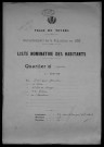 Nevers, Quartier de Nièvre, 1re section : recensement de 1926