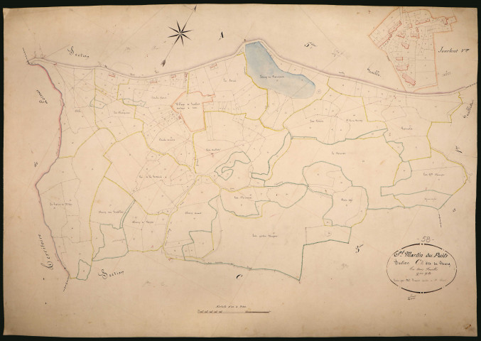 Saint-Martin-du-Puy, cadastre ancien : plan parcellaire de la section C dite du Bourg, feuille 2