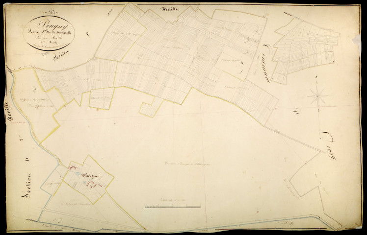 Pougny, cadastre ancien : plan parcellaire de la section C dite de Brétignelles, feuille 2