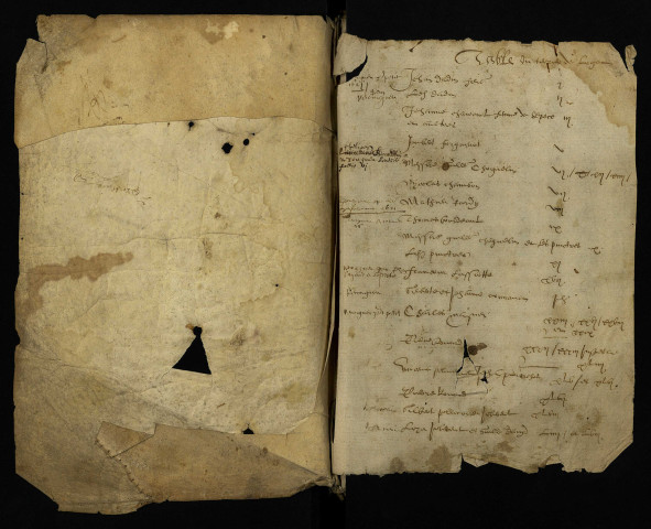 Terrier de la seigneurie de Prye : actes passés devant Loget, notaire royal, avec tables nominatives.