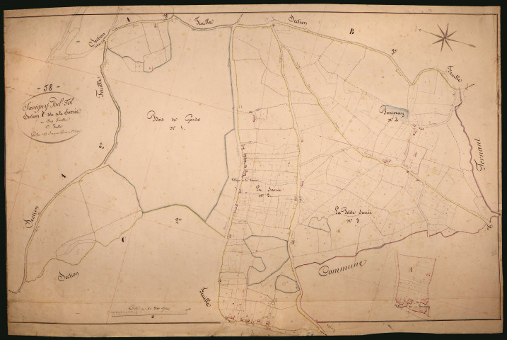 Savigny-Poil-Fol, cadastre ancien : plan parcellaire de la section C dite de la Sarrée, feuille 1