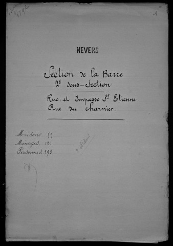 Nevers, Section de la Barre, 2e sous-section : recensement de 1901