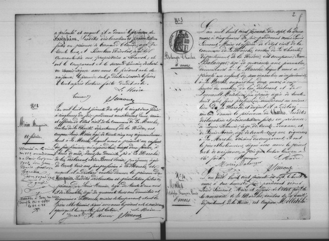 La Marche : actes d'état civil.