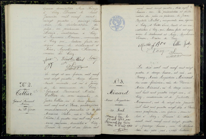 Ciez : actes d'état civil.