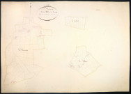 Saint-Péreuse, cadastre ancien : plan parcellaire de la section B dite du Bourg, feuille 1, développement