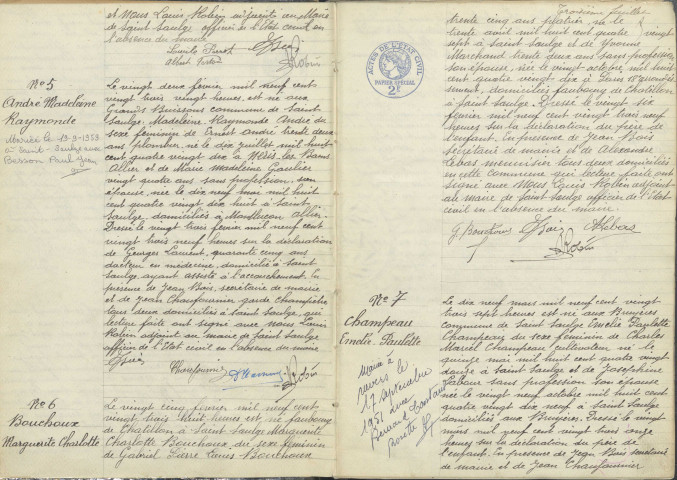 Saint-Saulge : actes d'état civil (naissances).