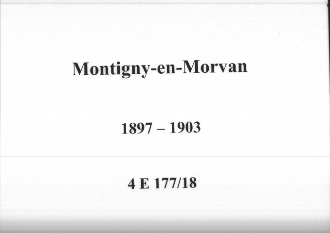 Montigny-en-Morvan : actes d'état civil.