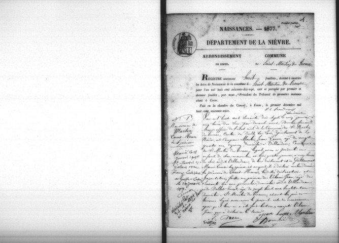 Saint-Martin-sur-Nohain : actes d'état civil.