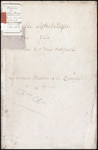 Communes de Blismes et Poussignol.