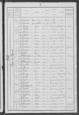 Châtillon-en-Bazois : recensement de 1901