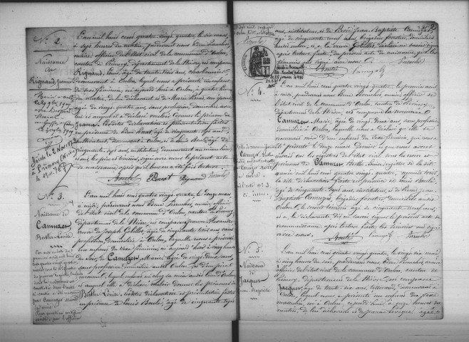 Oulon : actes d'état civil.