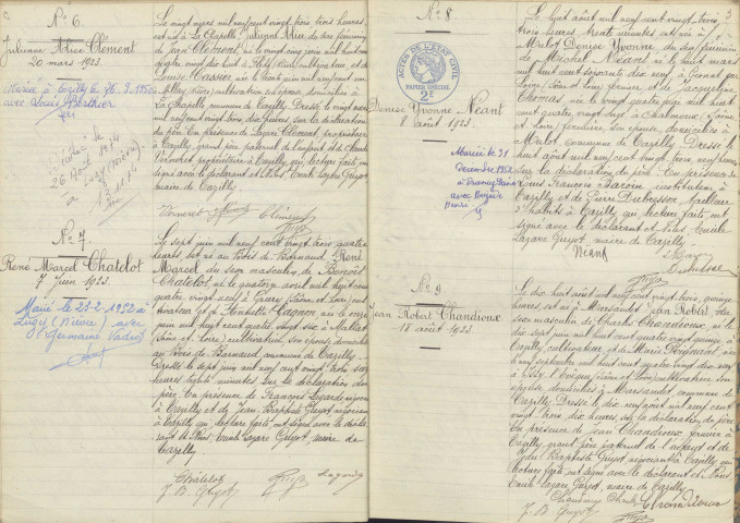 Tazilly : actes d'état civil.