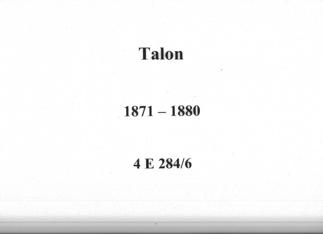 Talon : actes d'état civil.