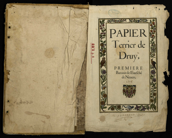 Fief de Druy : terrier avec table nominative.