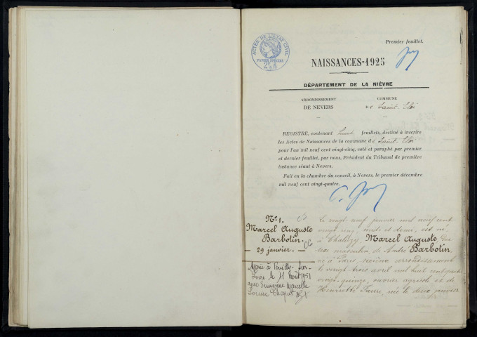 Saint-Éloi : actes d'état civil.