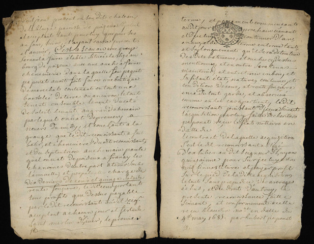 Fief de La Belouze à Poiseux : terrier.