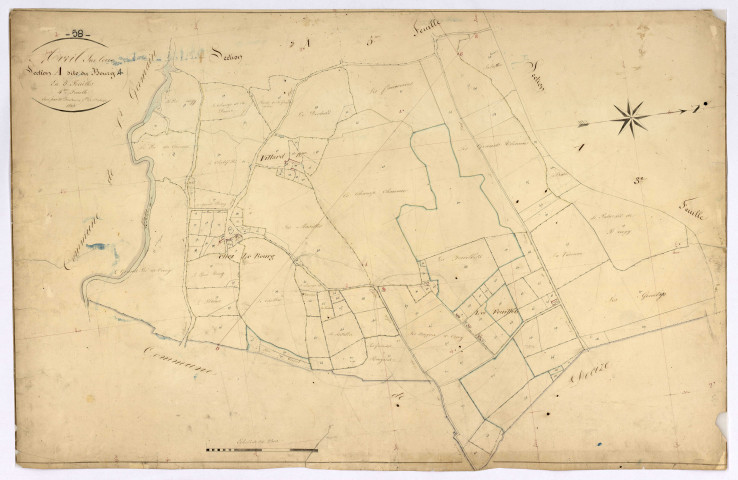 Avril-sur-Loire, cadastre ancien : plan parcellaire de la section A dite du Bourg, feuille 4