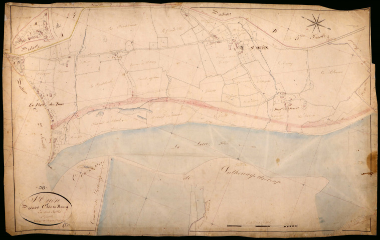 Saint-Ouen-sur-Loire, cadastre ancien : plan parcellaire de la section C dite du Bourg, feuille 1
